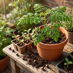100Pcs Moringa Seeds | Fast-Growing Plant Seeds for Outdoor Garden & Patio