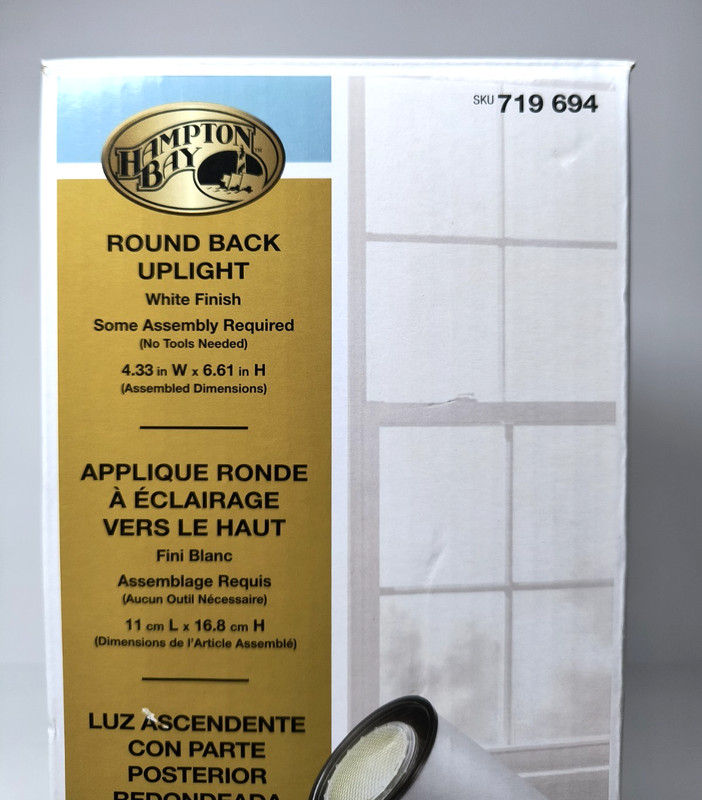 Hampton Bay Round Back Uplight White 719 694 - 4.33 in X 6.61 With LED Bulb gallery