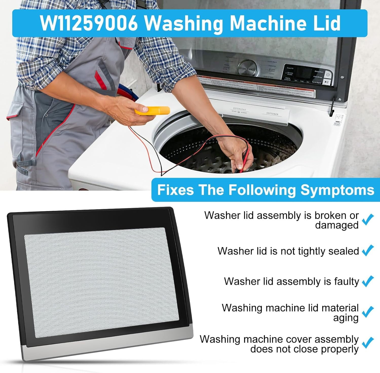 Upgraded Washer Lid Assembly, W11259006 Washer Lid Compatible with Whirlpool gallery
