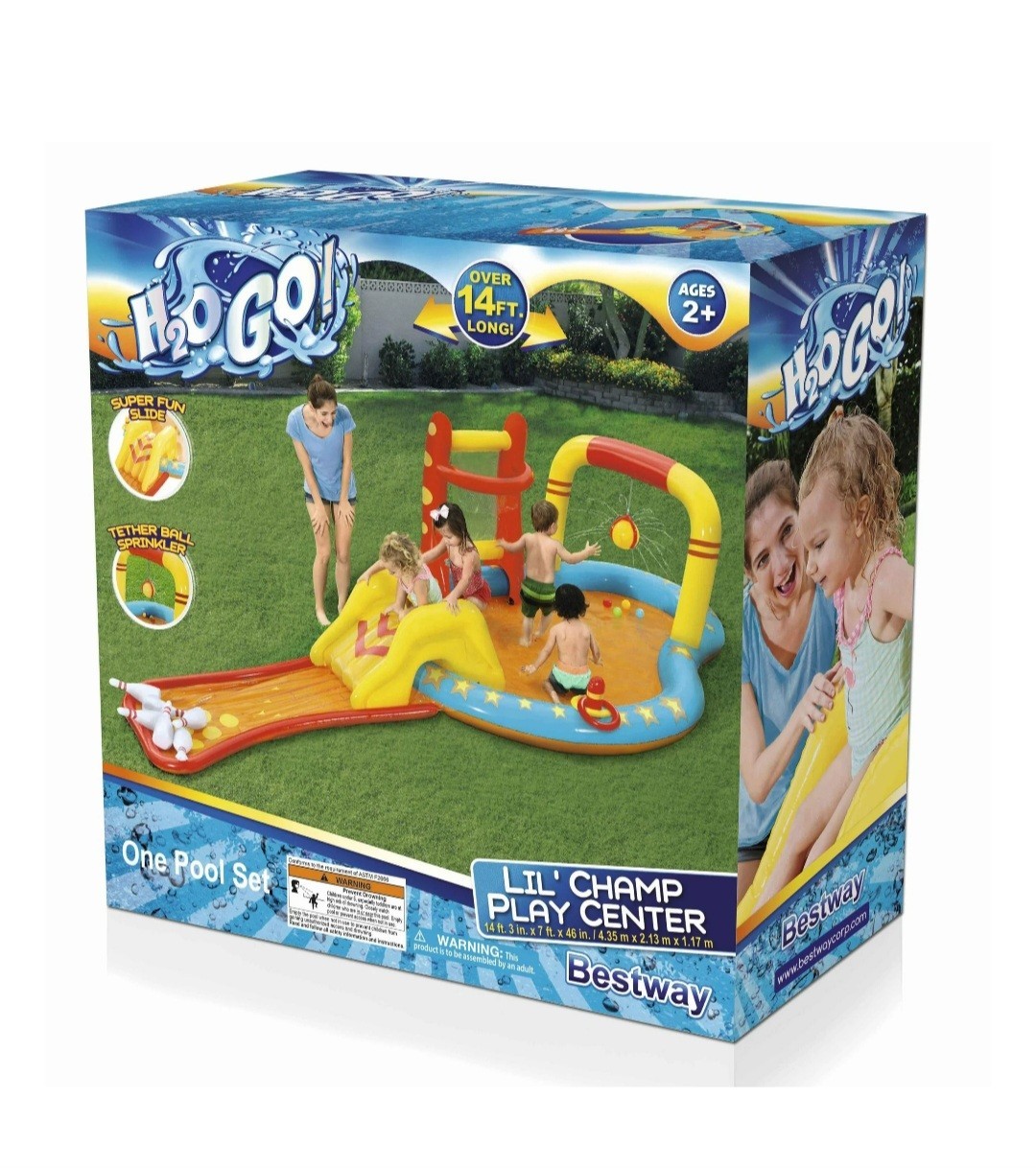 🔥NEW🔥H2OGO! Lil' Champ Play Pool Center with Slide for Kids gallery