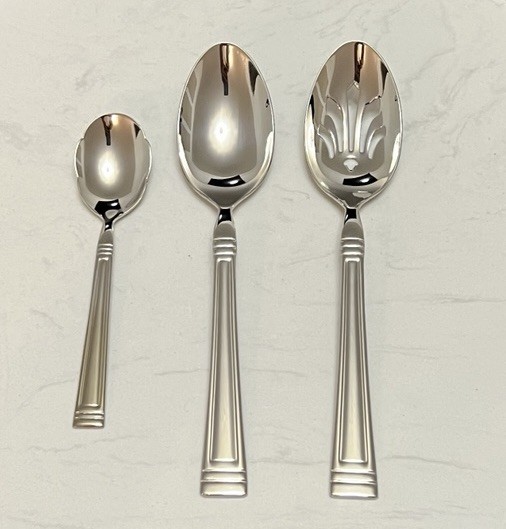 Lenox Stainless Flatware Esquire Serving Spoons Sugar Shell Serving Set Hostess gallery
