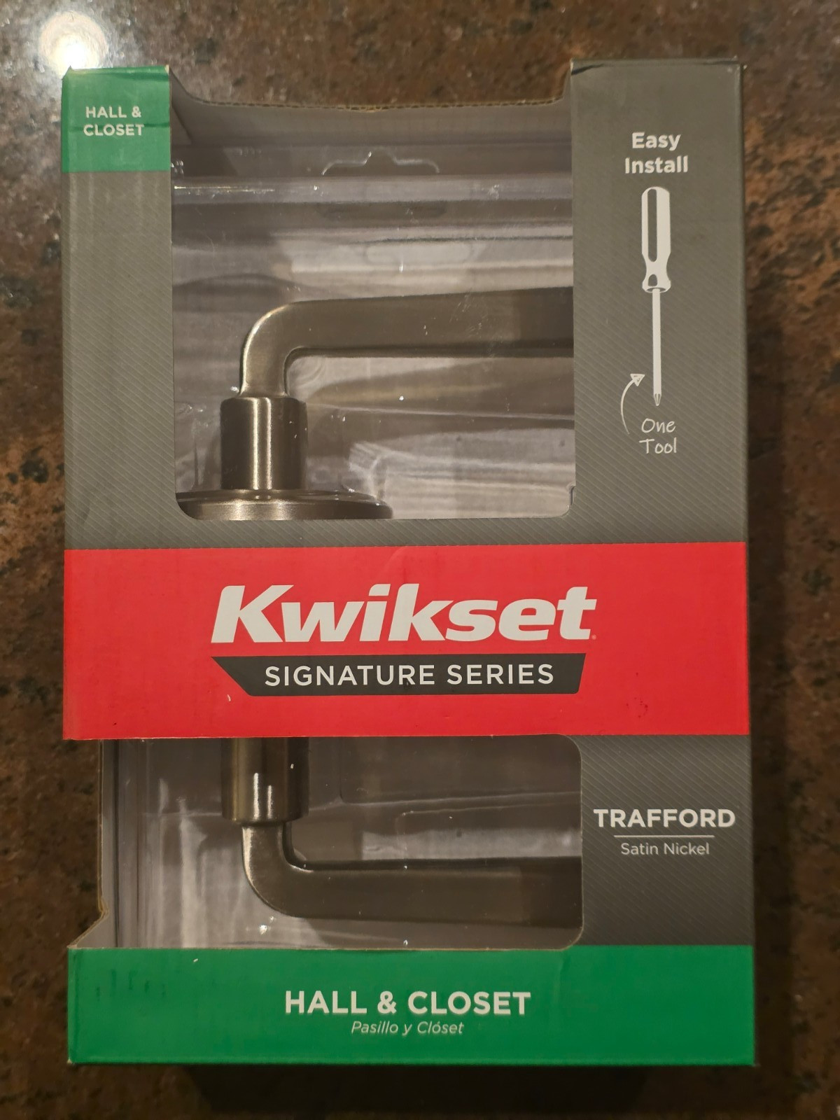 Kwikset Trafford Reversible Round Straight Hall/Closet Door Handle Satin Nickel gallery