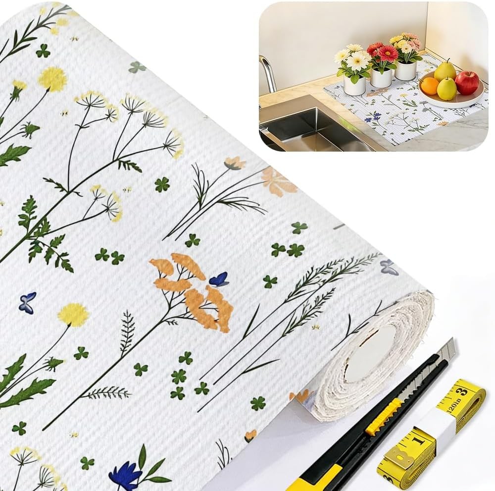 Shelf & Drawer Liner Kitchen Cabinet,Non-Adhesive Non-Slip Cabinet Liner gallery