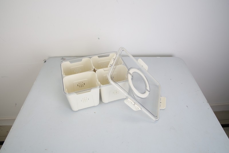 2Pack Airtight Fruit Storage Containers 4 Compartment Food Storage gallery