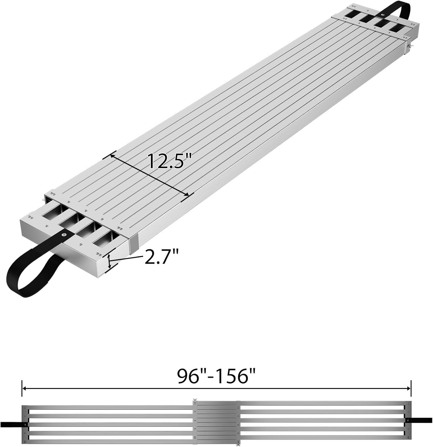 Aluminum Work Plank Telescoping 8-13 ft 500 lb Capacity Scaffold Plank gallery