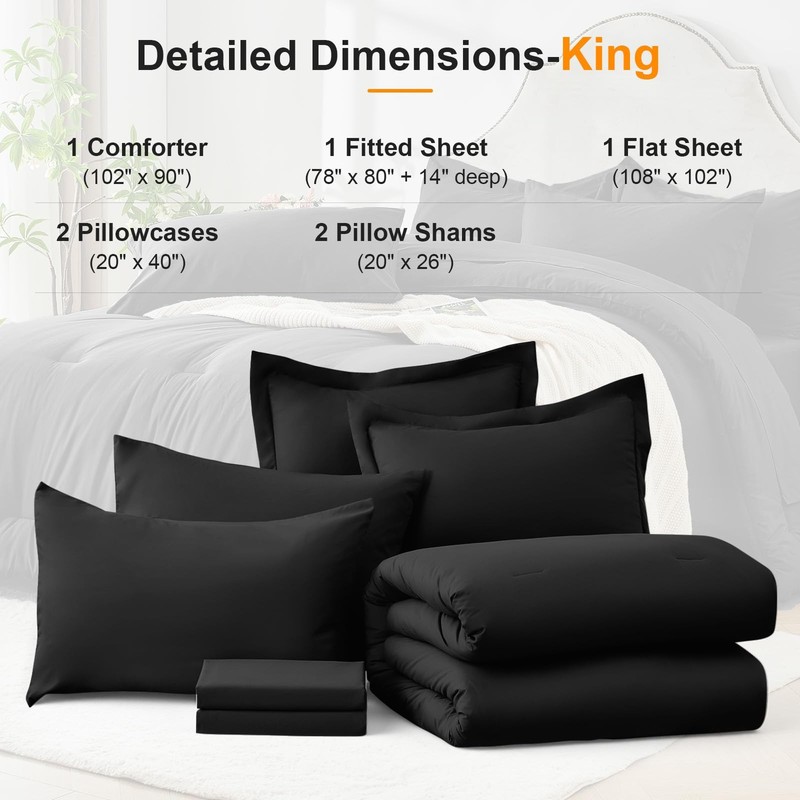 Easthome Full Comforter Set 7 Pieces UltraSoft Bed in a Bag Full Size, Cozy ... gallery