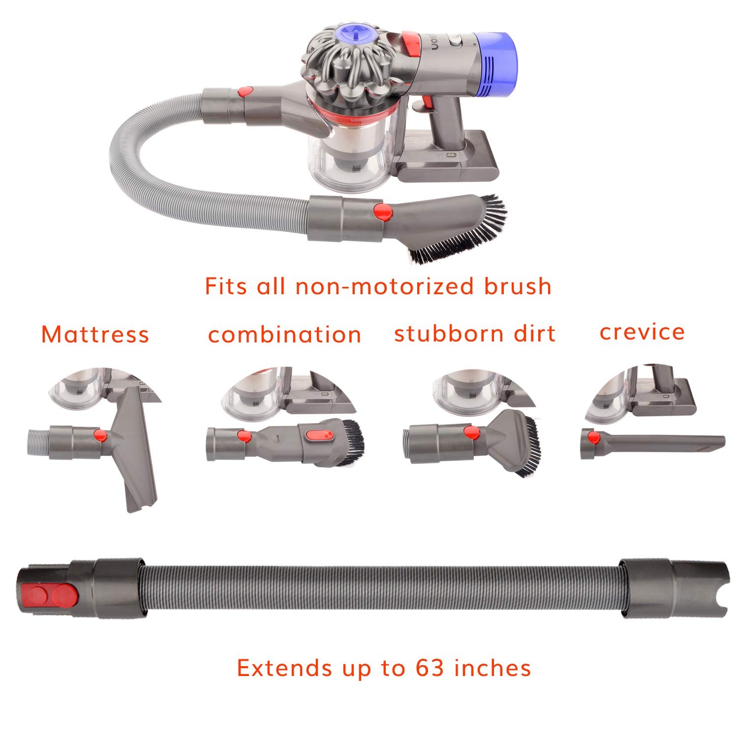 Attachment Kit for Dyson V15 V11 V10 V7 V8 Absolute Animal Motorhead Trigger gallery