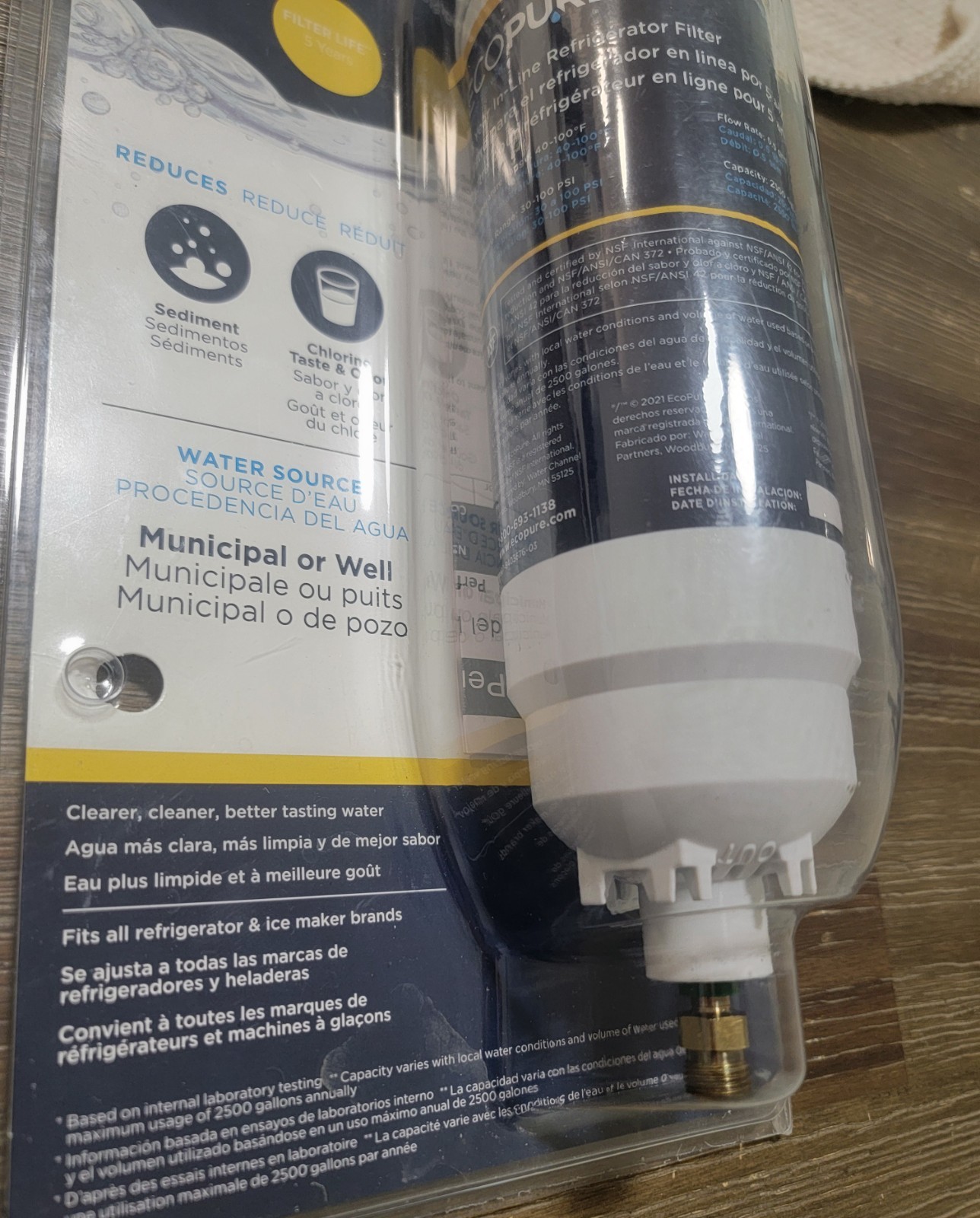 EcoPure EPINL30 5 Year in-Line Refrigerator Filter gallery