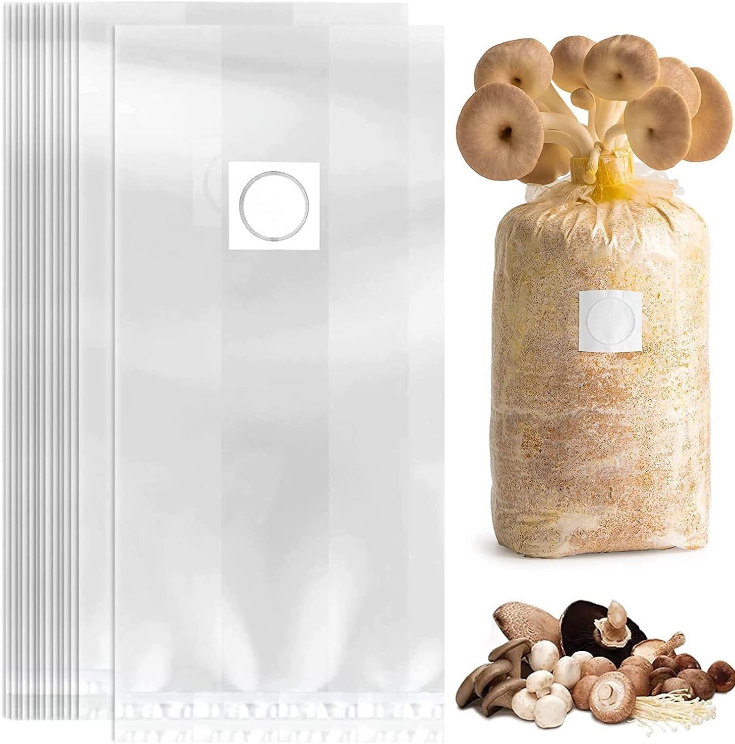 Mushroom Bags Grow Grain Substrate Mycelium Sealable Bag 50 Count 4"x3.5"x13" A gallery