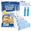 24Pcs Vacuum Storage Bags - 4 Jumbo, 10 Large, 10 Medium - Space Saver+Hand Pump gallery