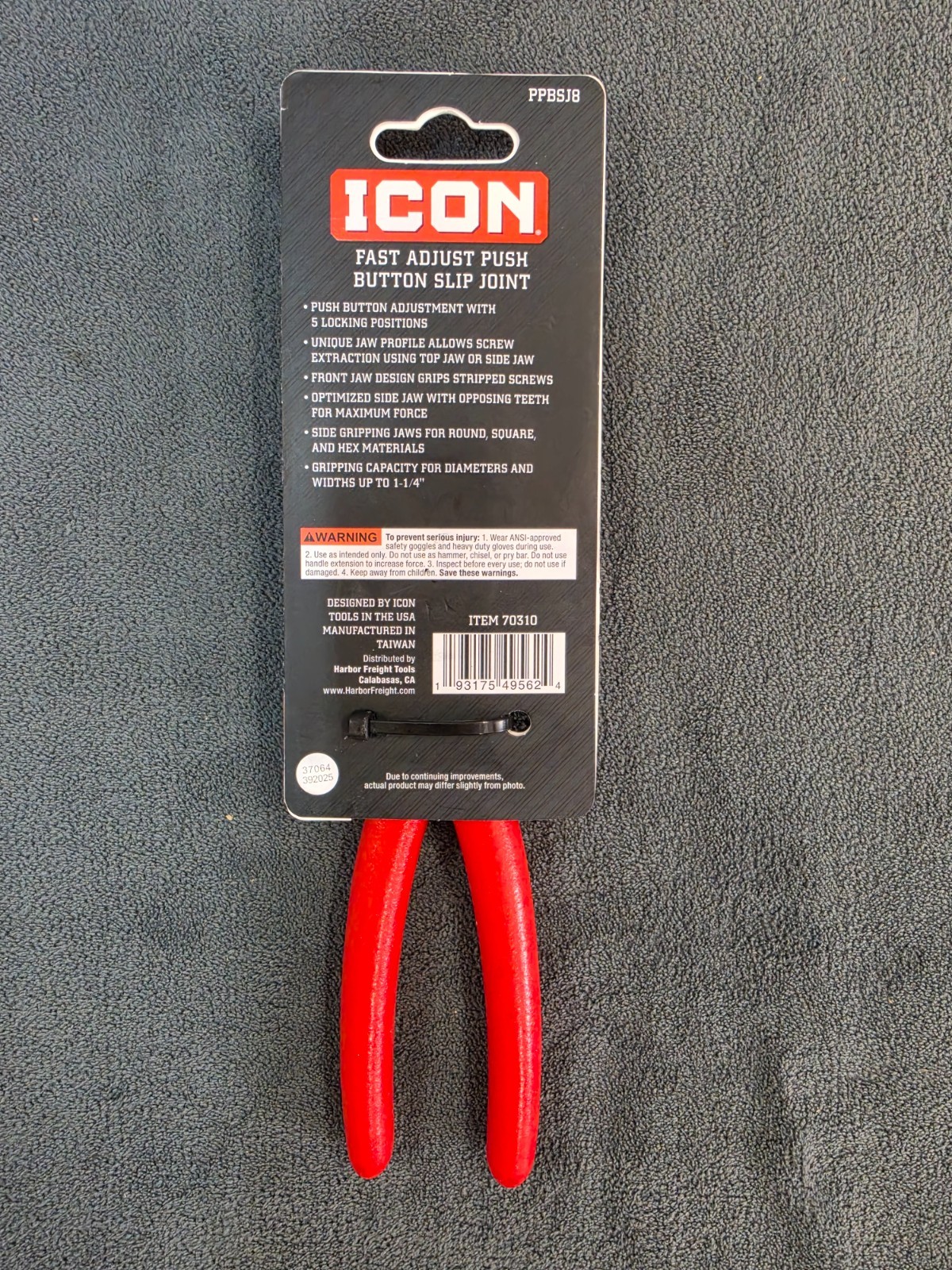 ICON 8 in. Fast-Adjust Push-Button Slip-Joint Pliers PPBSJ8 ~ 70310 gallery