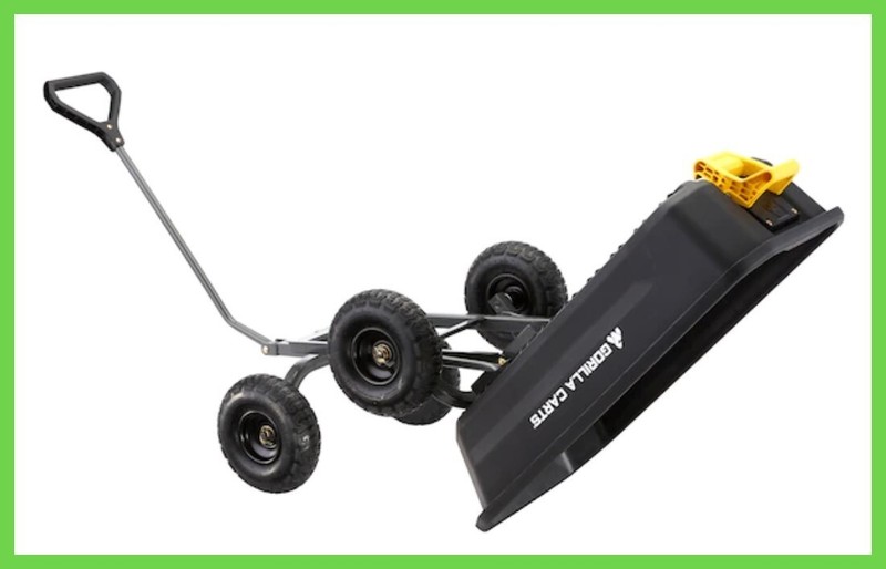 GORILLA CARTS Poly Garden Dump Garden Cart 4 cu. ft. 600 lb W/ Pneumatic Tires gallery
