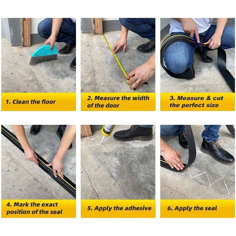 Universal Garage Door Threshold Seal Strip 16FT Kit Bottom Waterproof Rubber gallery