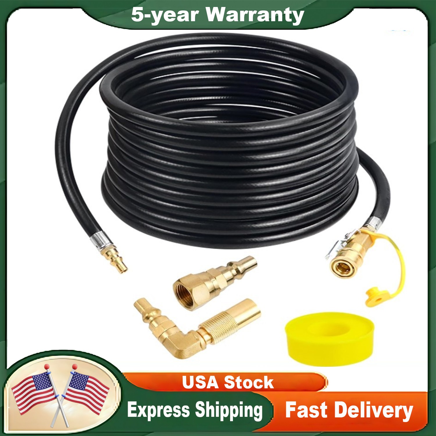 24FT RV Quick Connect Propane Hose fits 17" and 22" Blackstone Griddles Grills gallery