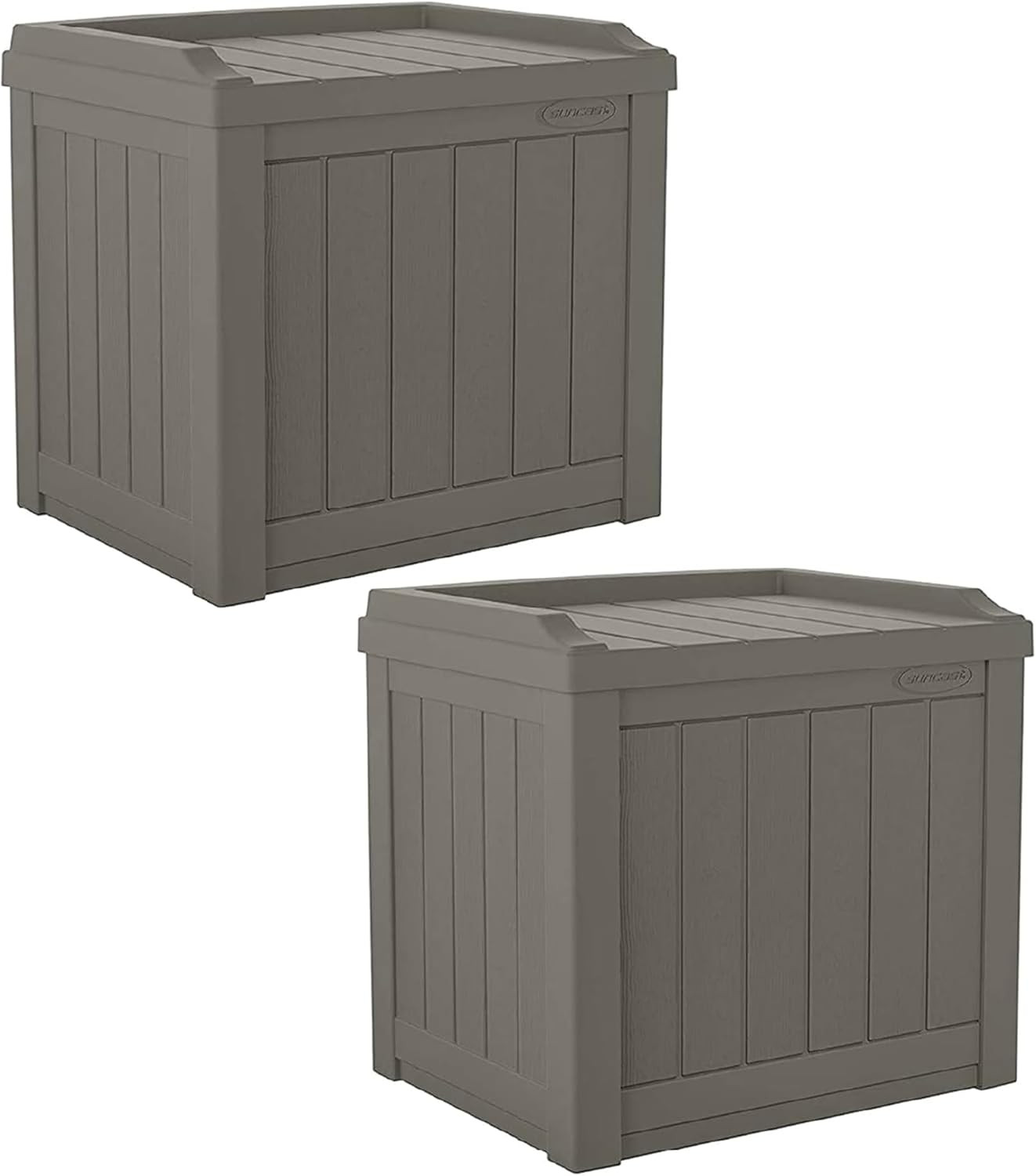 2 Pack 22 Gallon Indoor or Outdoor Backyard Patio Small Storage Deck Box with At gallery