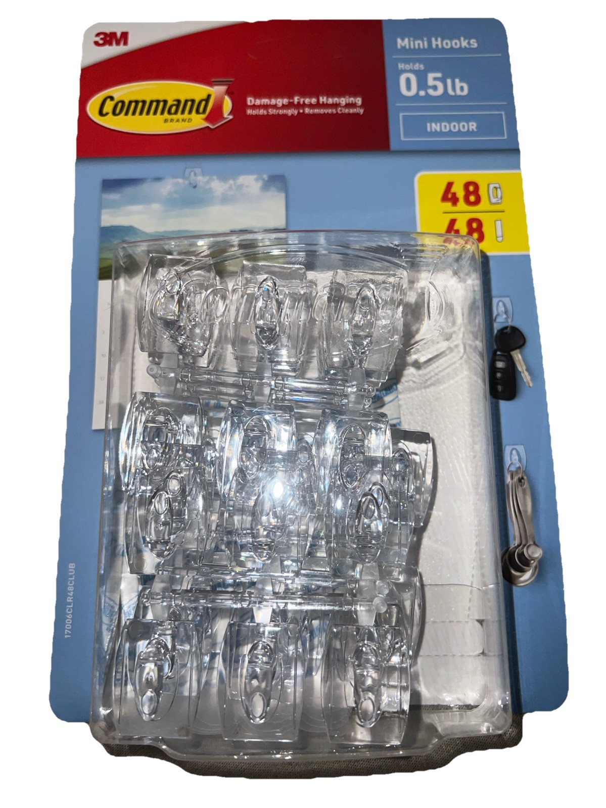 3M Command Mini Wall Hooks, Clear 48 Hooks + 48 Command Strips, Clear gallery