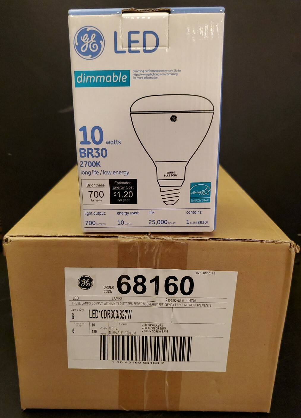 GE Lighting Long Life Dimmable LED 10 Watts BR30 - 6 Light Bulb LED10DR303/827W gallery