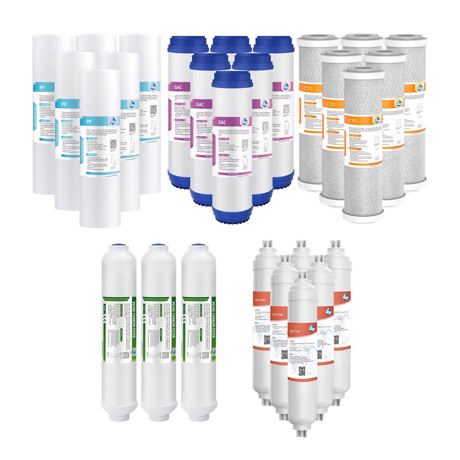 2/3/5/6 Stage Reverse Osmosis Sediment pH+ Alkaline Water Filter Replacement Set gallery