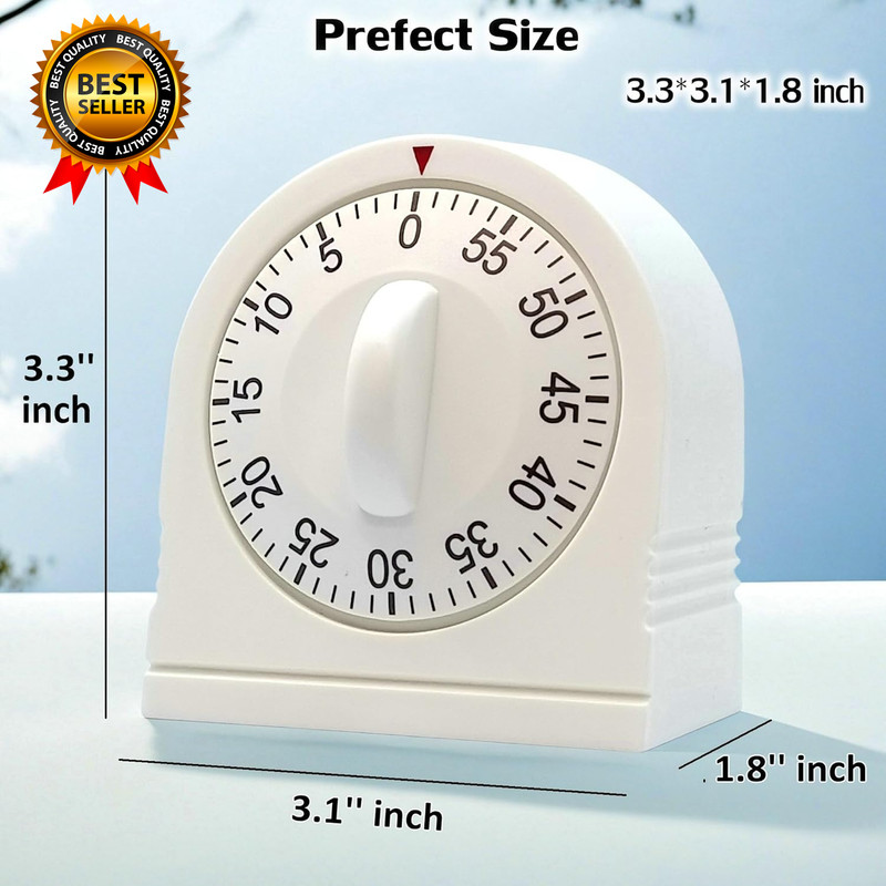 60 Minute Wind up Timer, Visual Mechanical Timer with Loud Alarm Manual gallery
