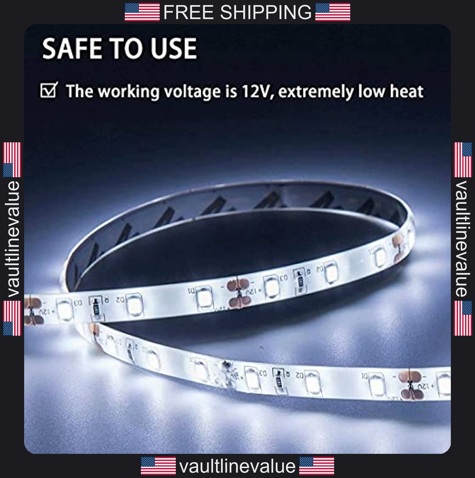 Amazon Basics 16.4ft LED Strip Lights Waterproof 300 SMD 2835 12V White gallery