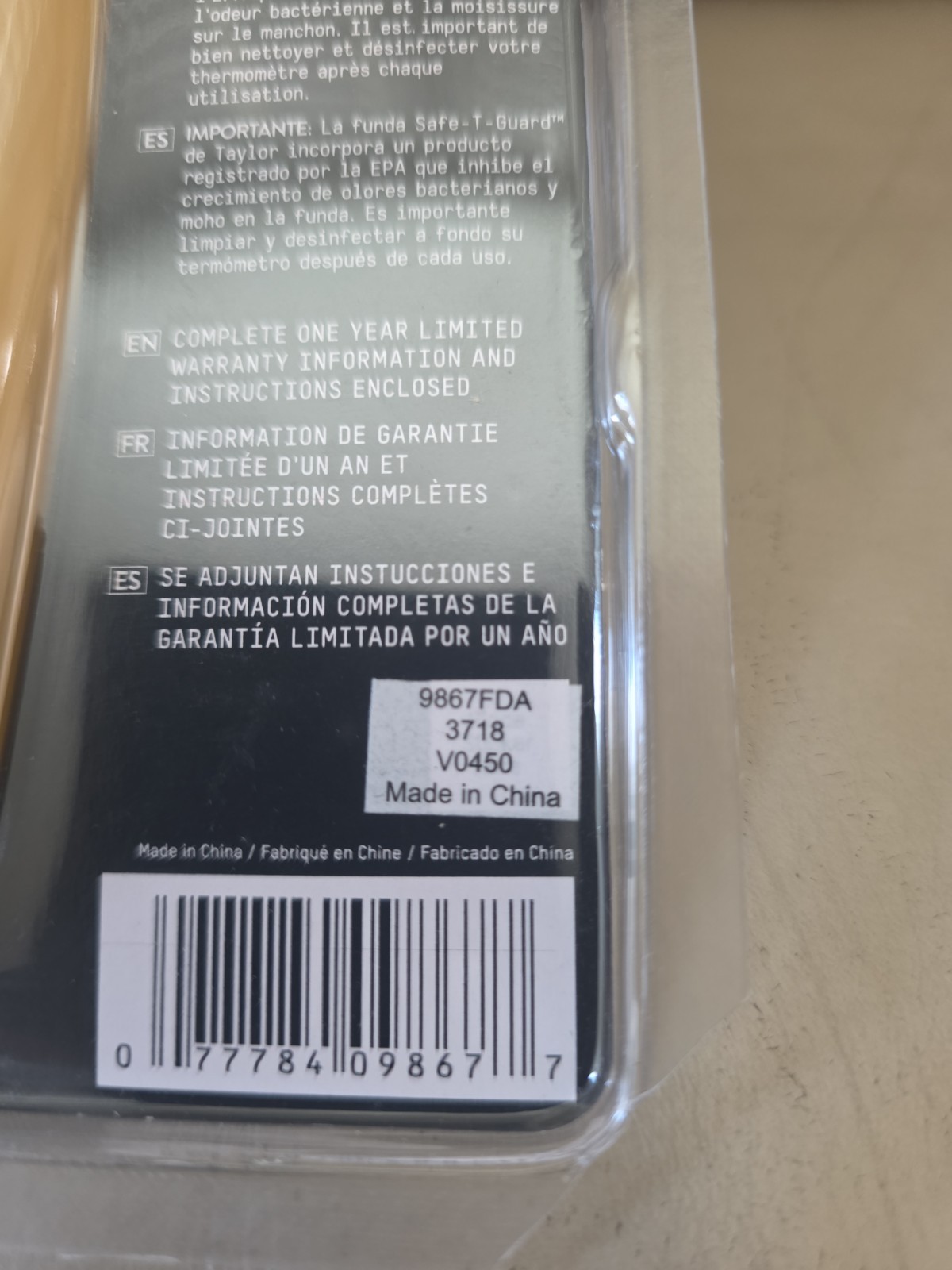 TAYLOR 9867FDA Folding Probe Thermometer gallery