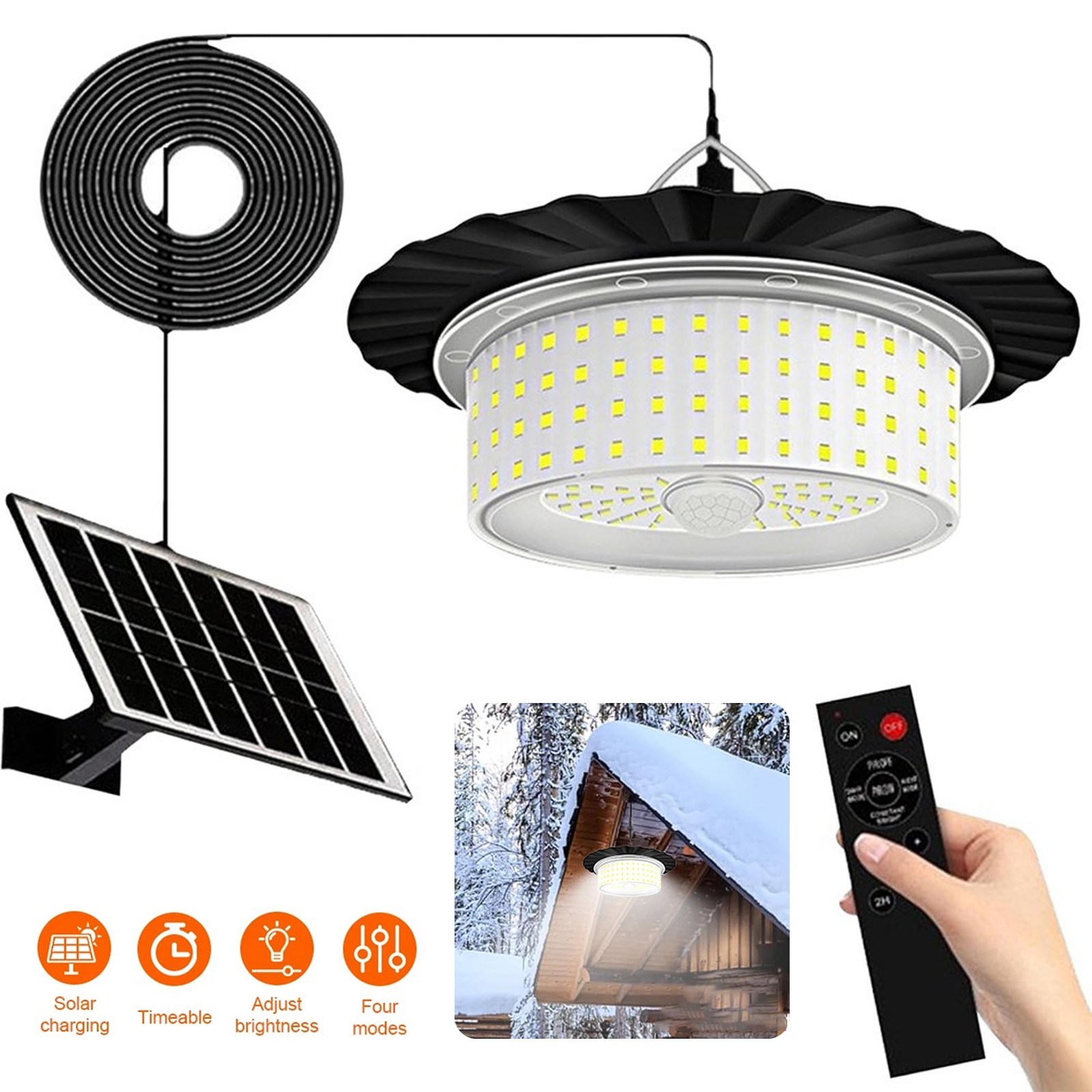 Outdoor Indoor Solar Powered Motion Sensor Shed Light 244LED Solar Pendant Light gallery