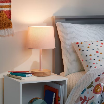 Table Lamp Pink/Wood - Pillowfort gallery