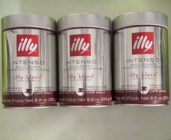 illy Ground Coffee Espresso Intenso Bold Roast BB (3-Pack -8.8 OZ each) 06/2027