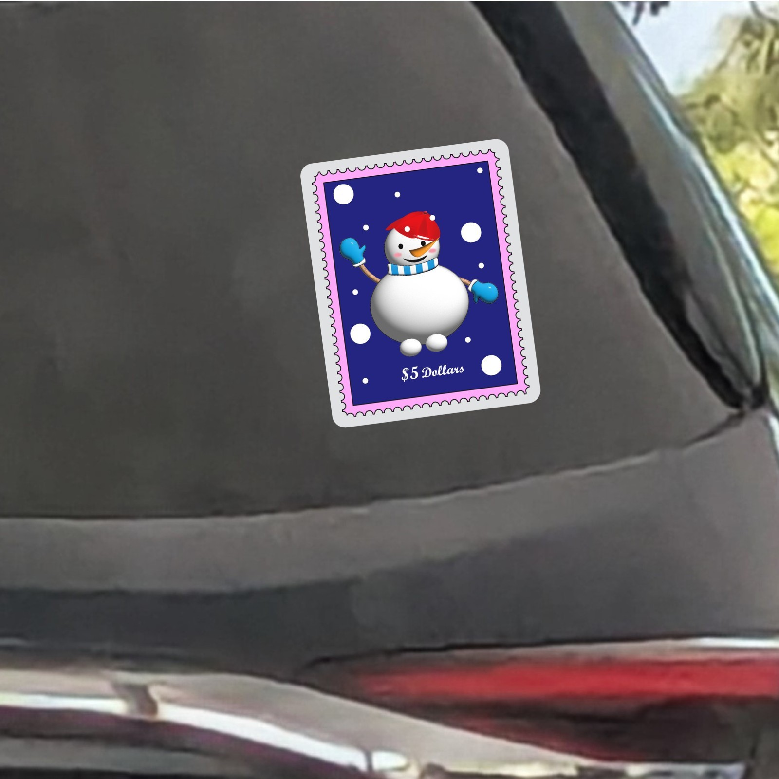 Snowman Vinyl Sticker Cute Winter Cartoon Stamp shape Waterproof Decal Laptop gallery