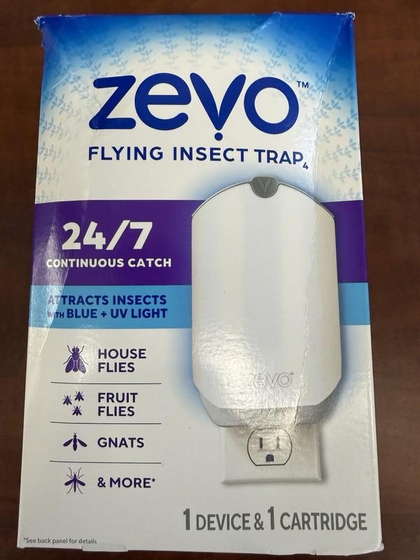 Zevo Flying Insect Trap (1 Plug-in Base + 7 Cartridges) Featuring Blue UV Light gallery