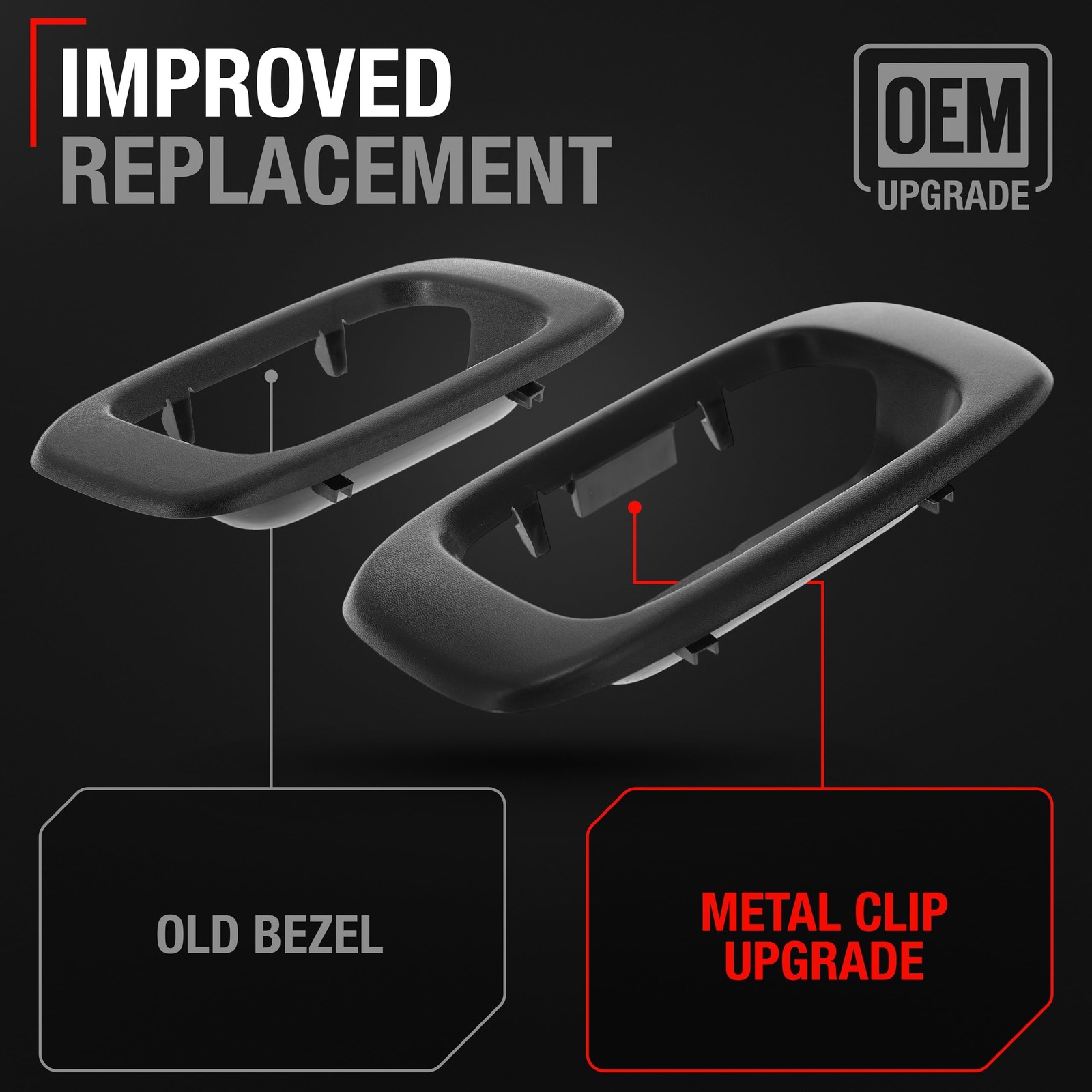 Tailgate Handle Bezel w/ Metal Clip for Chevrolet Silverado; GMC Sierra - Imp... gallery