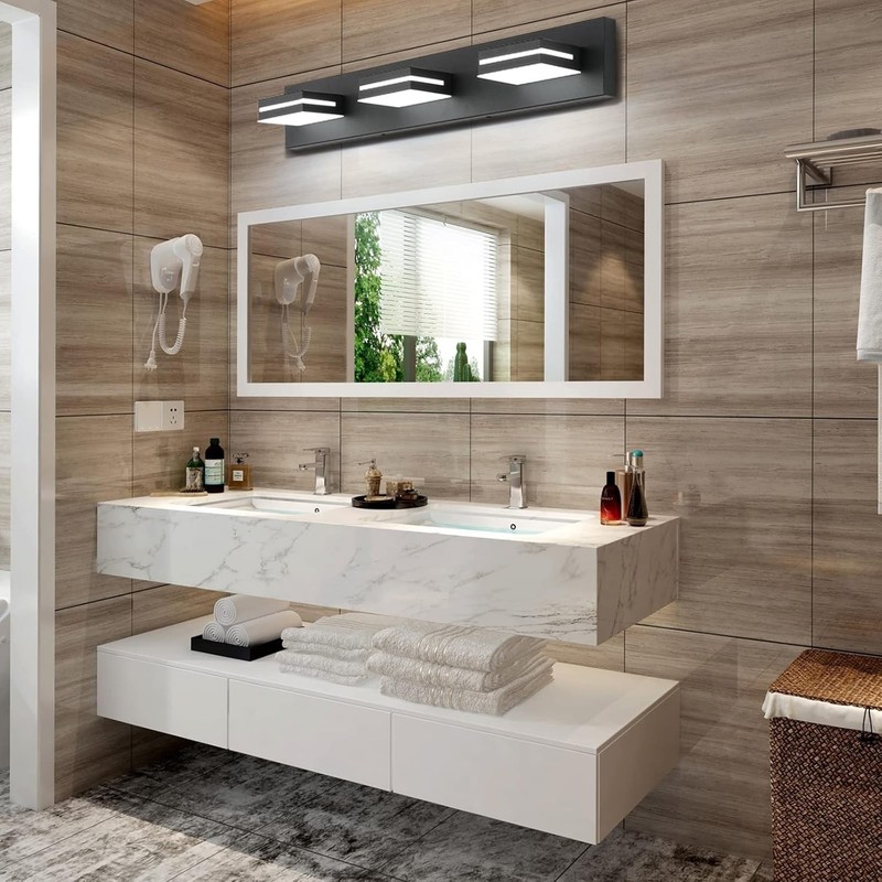 LED Modern Bathroom Vanity Light Fixtures (3-Light, 24-Inch), Matte Black Modern gallery