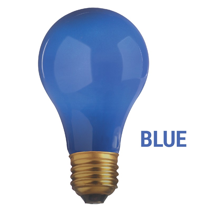 4 Pack CERAMIC SOLID BLUE BULBS A19 25W 120V Medium E26 Base 25A19 Dimmable gallery