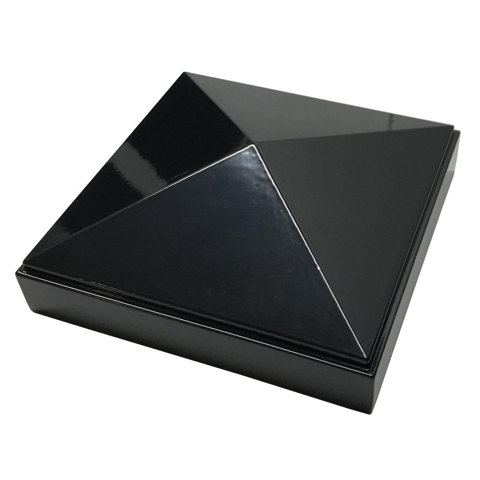 Decorex Hardware 4" x Aluminum Pyramid Post Cap for Metal 4x4 Inch, Black gallery