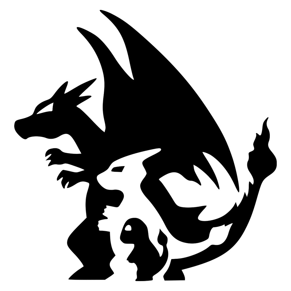 6" Video Game Pokemon Charmander Evolution Charmeleon Charizard Vinyl Decal gallery