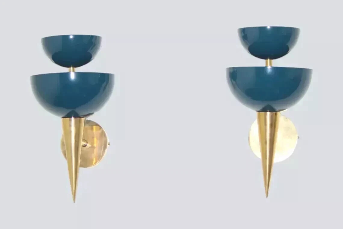 Italian Mid Century Wall Lamp Set Custom Color job Handmade Wall sconce Light gallery