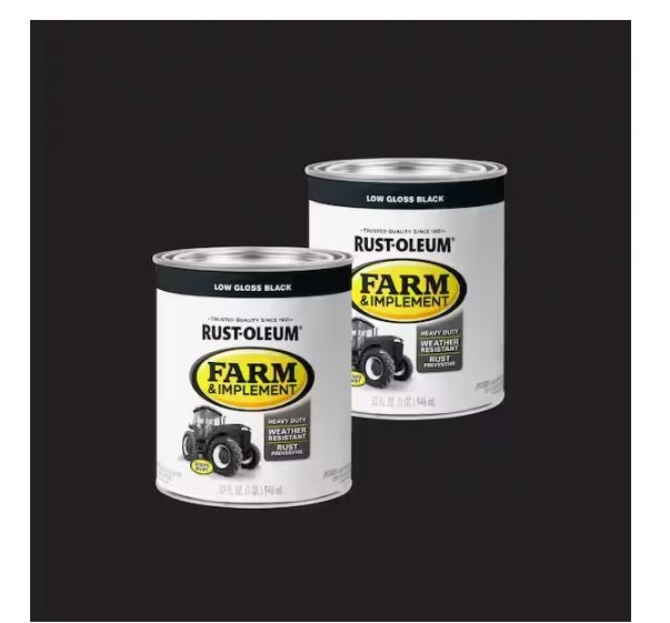 Rust Oleum Specialty Farm Implement Low Gloss Black Paint Quart Pack Of 2
