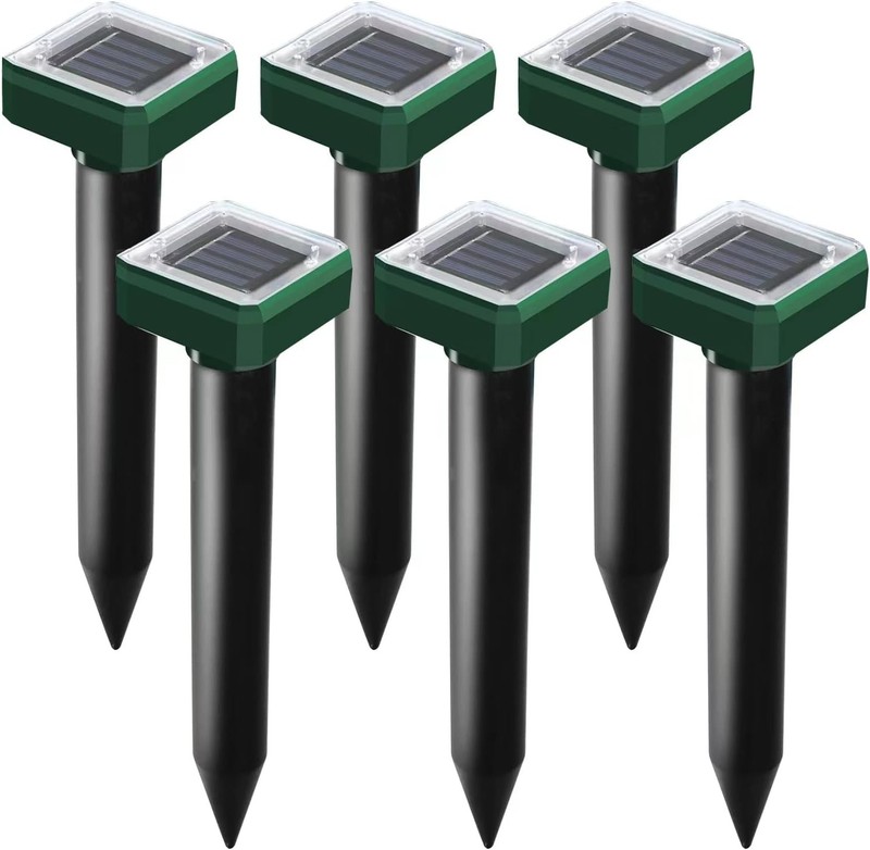 6 Pack Solar Ultrasonic Pest Repeller Mole Vole Snake Gopher Deterrent Garden gallery