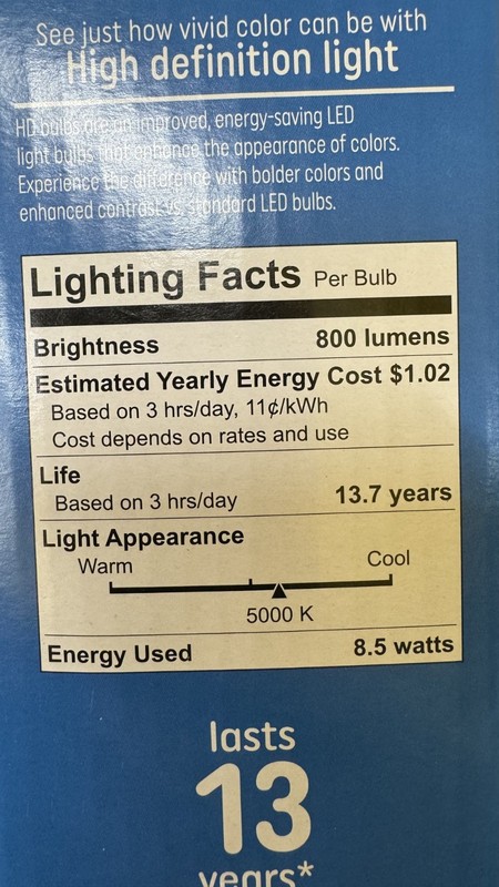 GE LED Light Bulb Daylight Refresh A19 Dimmable 5.5w a set of 8 Bulb gallery