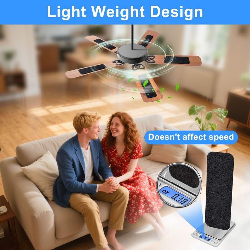 12PCS Ceiling Fan Blade Filters Activated Carbon Dust Hair Odor Peel Stick Home gallery
