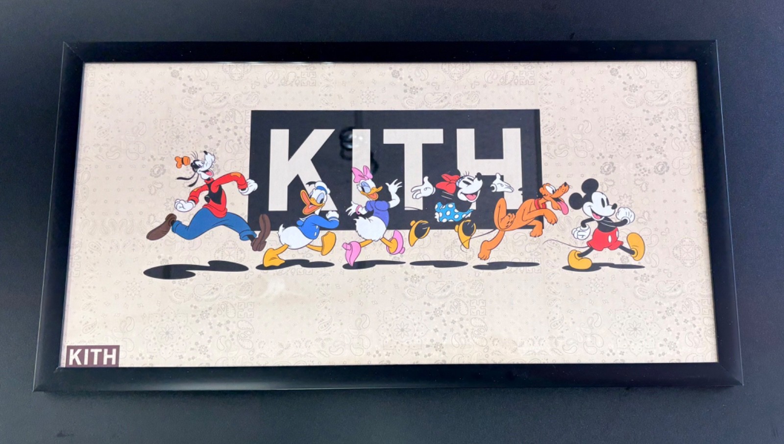 KITH x Disney Mickey & Friends Framed Art Custom Print New 9x18in gallery