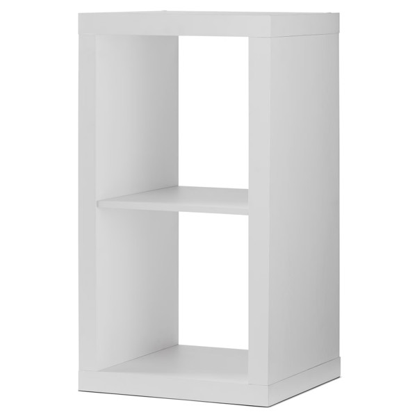 2 Cube Open Storage Cabinet Wooden Side End Table for Bedroom Living Room White gallery