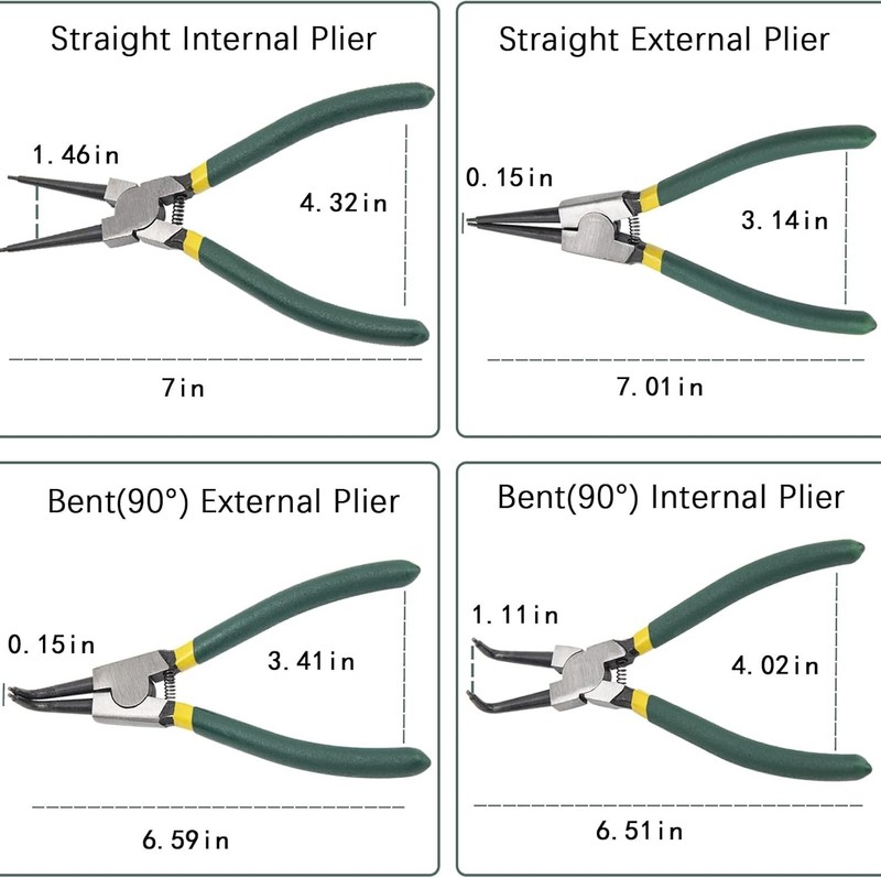 4Pcs 7" Internal/External Snap Ring Pliers Set Heavy Duty Circlip Pliers Kit NEW gallery