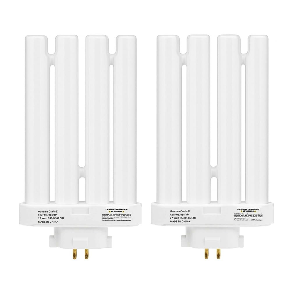 27W 6500K Daylight Compact Fluorescent Light Bulbs - 4-Pin GX10q-4 Base, 2 Pack gallery