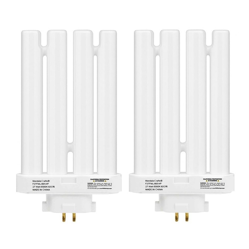 27W 6500K Daylight Compact Fluorescent Light Bulbs - 4-Pin GX10q-4 Base, 2 Pack gallery