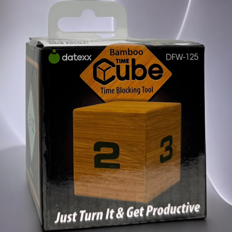 Datexx Bamboo Time Cube Timer 1-2-3-4 Min Digital Focus Productivity Tool Wood gallery