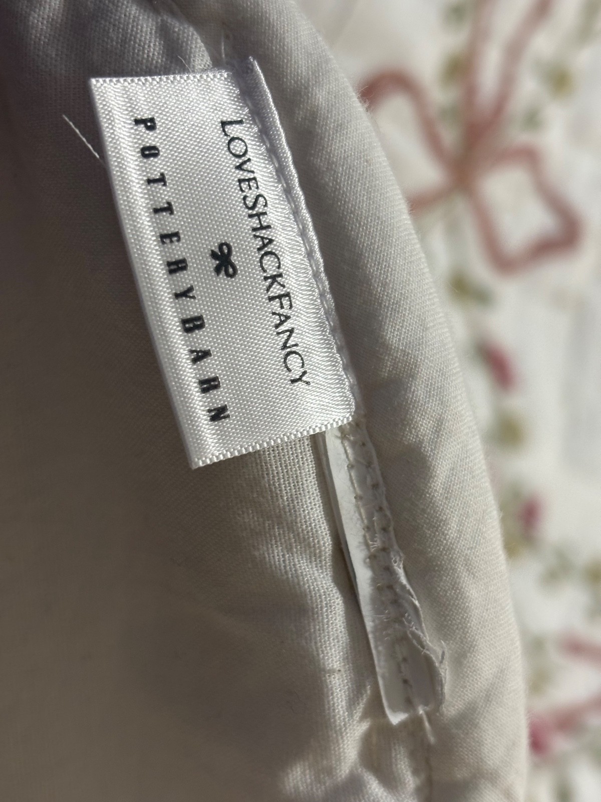 Pottery Barn LoveShackFancy Bow Embellished Quilt ~ Full/Queen & 1 sham~ READ gallery
