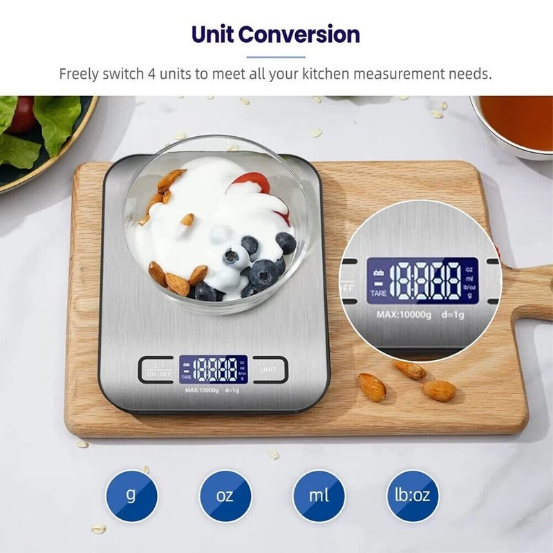 22Lbs Food Digital Kitchen Weight Scale Grams & Ounces, Backlit Stainless Steel gallery