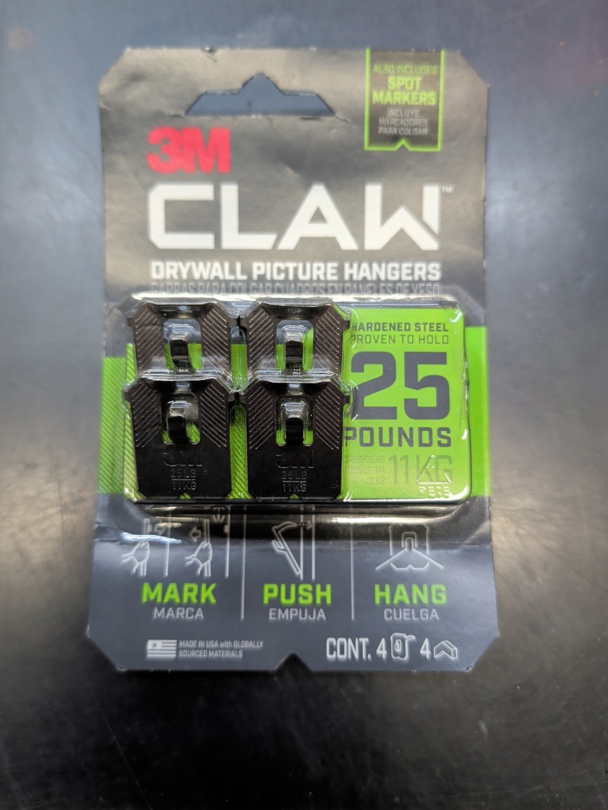 3M Claw Drywall Picture Hangers - 4 Count Holds 25 Pounds EACH NEW gallery