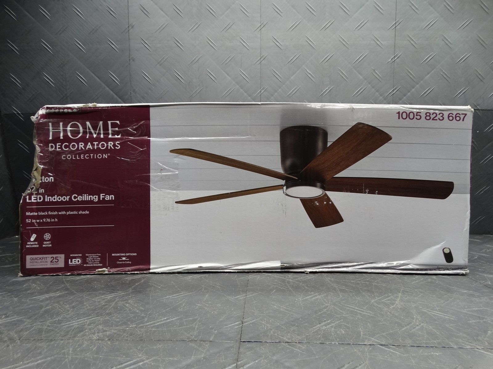 Home Decorators Britton 52 in. Integrated LED Indoor Matte Black Ceiling Fan gallery